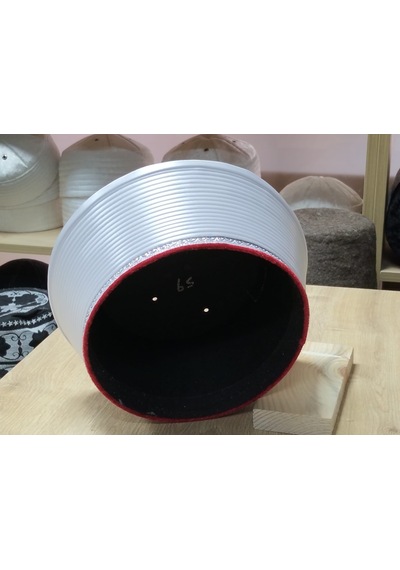 Fabrikam06 Bordo Başkan Sarık Beyaz Saten Sarık Cami Sarığı İmam Sarığı S154 53 Cm Bordo Beyaz