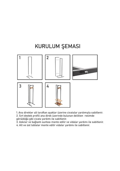 Raflı Elbise Askısı Minik Portmanto Metal