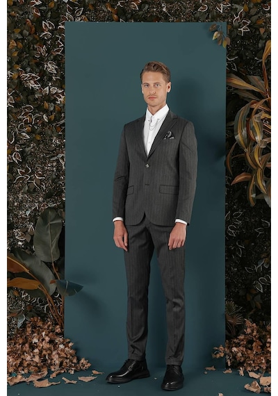 Efor C 652 Slim Fit Füme Spor Ceket Füme