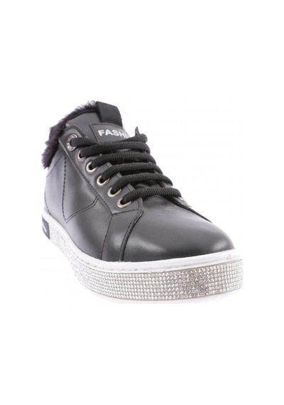 Dgn 22515 Kadin Kürklü Sneakers Ayakkabi 22515-1571-R1534 Siyah