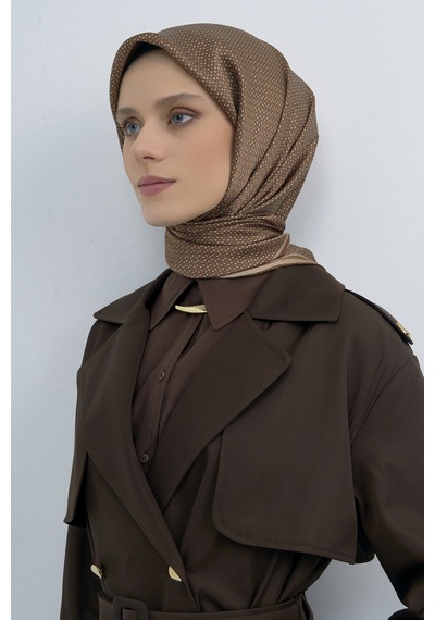 Armine Saf İpek Sura Eşarp-2026 İlkbahar-yaz- 952800d Kahverengi