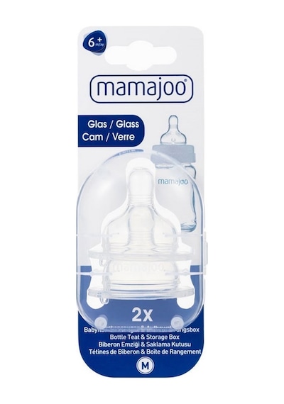 Mamajoo Cam Biberon Emziği & Saklama Kutusu No:2 6 ay+ 2'li