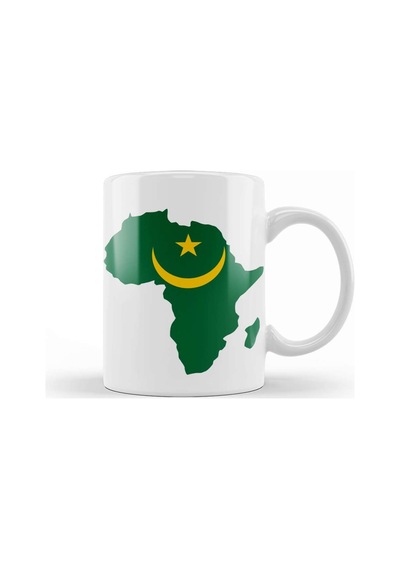 Mauritanian Pride With Mauritania Flag Clipped Inside Africa Kupa Bardak Porselen Karışık