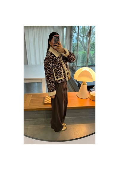 Verymoda Leopar Desenli Peluş Mont F1814 Leopar D2