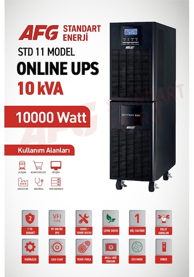 Standart Enerji Afg 10 Kva Online Ups - 9000w Kesintisiz Güç Kaynağı