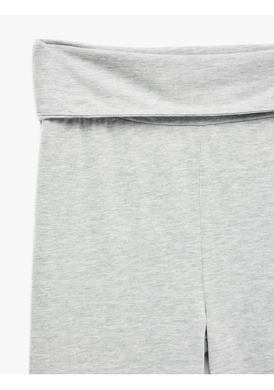 Koton Yüksek Bel Katlamalı Slim Fit Pijama Altı Gri Melanj 7wlk40242mk