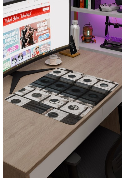 Brütalist Tarz Kaymaz Dikişli Kauçuk Oyuncu Mousepad V1 - 48x40 Xl Gaming Mouse Pad Fare Altlığı