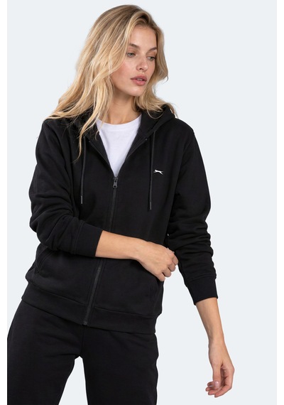 Slazenger Flores Kadın Kapüşonlu Siyah Sweatshırt