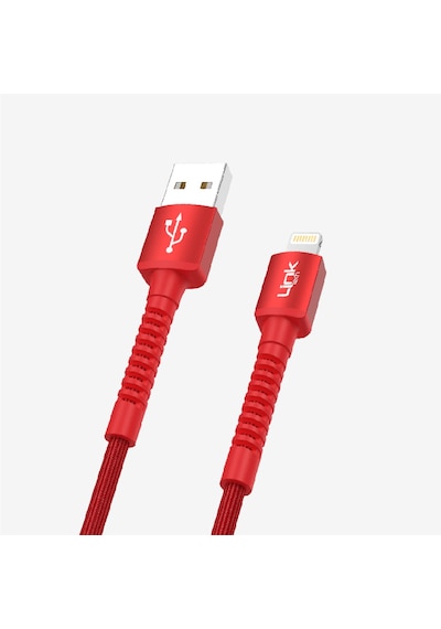K550 Güvenli Ve Hızlı 1m Örgülü Metal Kafa Lightning Apple Uyumlu iPhone Şarj