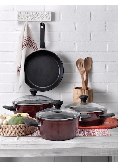 Pierre Cardin 7 Parça Dıamond Cook Granit Mor Tencere Seti