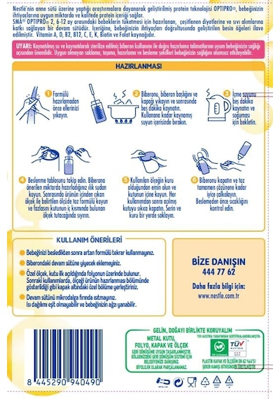 Sma Optipro 800gr No:2 Devam Sütü 6-12 Ay 3 Lü Set