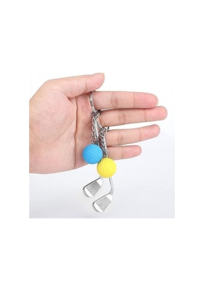 Gerçekçi Golf Tasarımlı Şık Anahtarlık Kolye Çanta Süsü Golf Keychain