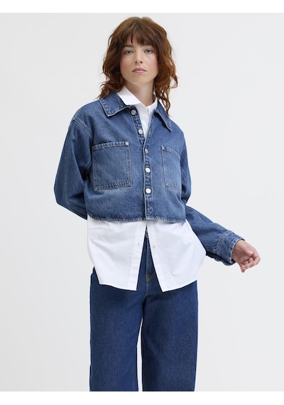 Jack & Jones Kadin Denim Gömlek Ceket - Cana - 12280092 Medium Blue Denim