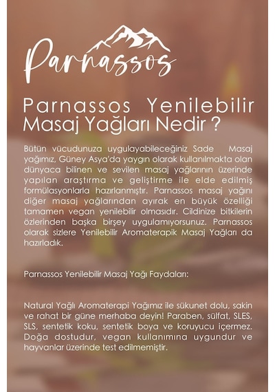 Parnassos Doğal Yenilebilir Aromaterapi Masaj Yağı 150 ML