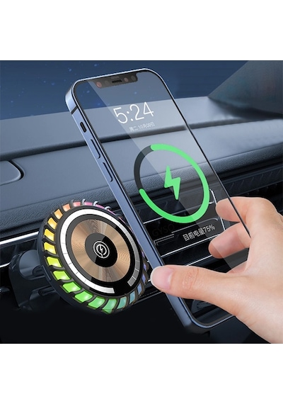 Ally W06 Magsafe Rgb 15w Kablosuz Hızlı Şarj Cihazı Ve Araç İçi