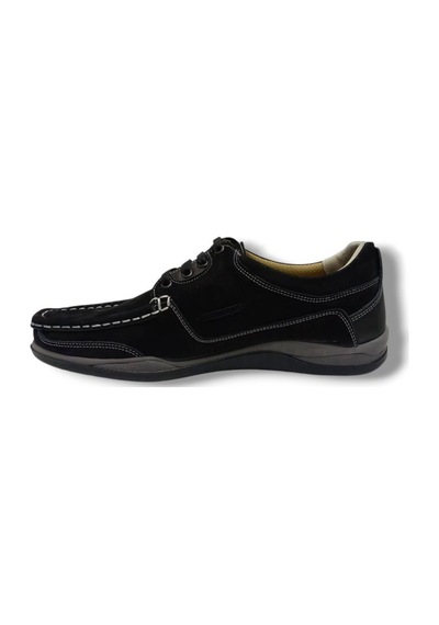 Master 1712-25 Hakiki Nubuk Deri Casual Erkek Ayakkabı Siyah Siyah