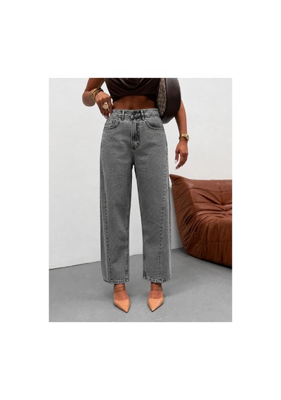 Kene Jeans Kar Siyah Ön Detaylı Yan Parçalı Baggy Jeans Kot/denim Pantolon Kar Siyah
