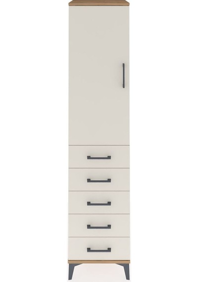 Hyperion Dolap Tek Raflı 5 Çekmeceli Tek Askılı 44x44x195 Çam-aytaşı Atlas Çam