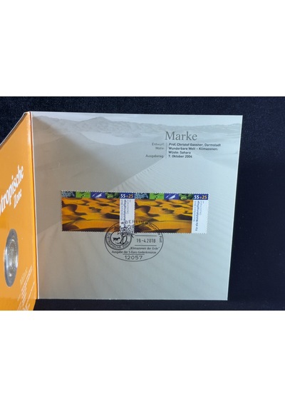 Almanya 5 Euro 2018 Subtropısche Zone Münze & Marke Özel Numısfolder Seti Pul Ve Para