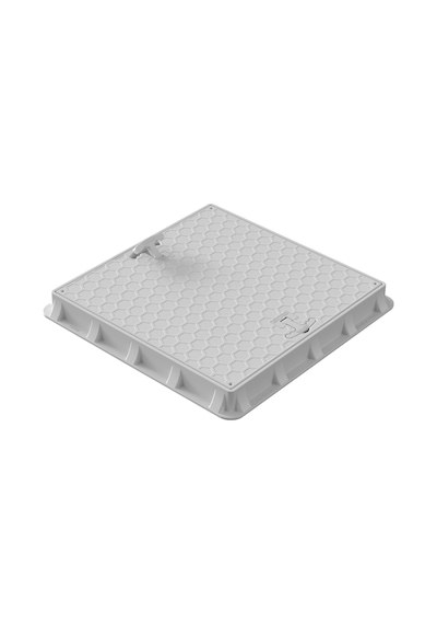 60X60 Rögar Kapağı - Çerçeve + Düz Kapak Gri