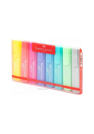 Faber-castell 1546 Pastel Renk Fosforlu Kalem 8'li Karışık