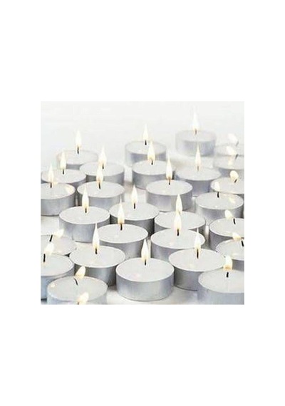 Beyaz Küçük Mini Mum Tea Light 50adet Beyaz