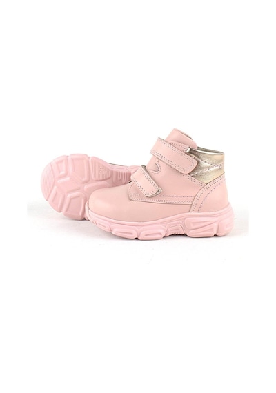 Rakerplus Hakiki Deri Pembe Cırtlı Kız Bebek Bot Pembe