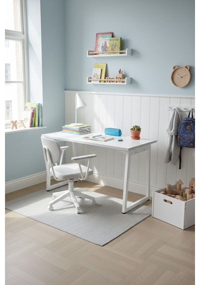 Vilinze Biga Çalışma Ofis Masası Ve Deniz Çalışma Ofis Sandalyesi Set - 60x120 Cm Teddy Kırçıllı Gri Vilinze Biga Çalışma Ofis Masası Ve Deniz Çalışma Ofis Sandalyesi Set - 60x120 Cm Teddy Kırçıllı Gri