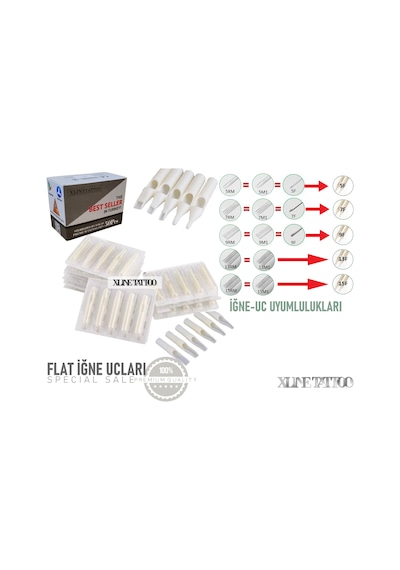 XLine Tattoo Tek Kullanımlık Dövme Makinesi Uçları 10 Adet