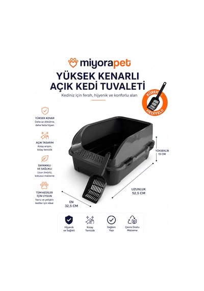 Irak Açık Kedi Yüksek Tuvalet-siyah
