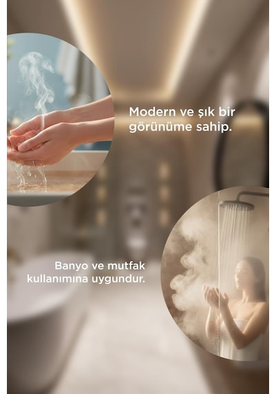 Şofben Elektrikli Su Isıtıcı 7000w Banyo Mutfak Tipi Duvara Monte Su Isıtıcısı Wh01 Siyah