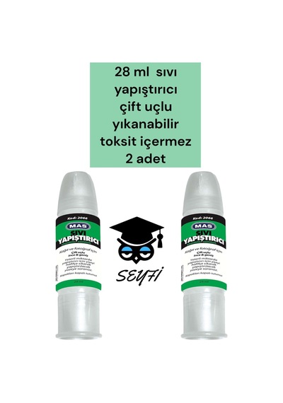 28 Ml Sıvı Yapıştırıcı Çift Uçlu Yıkanabilir Toksit İçermez 2 Adet