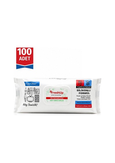 Genel Yüzey Temizlik Havlusu - 100'lü Paket - Beyaz Sabun Kokulu Islak Mendil Çok Renkli