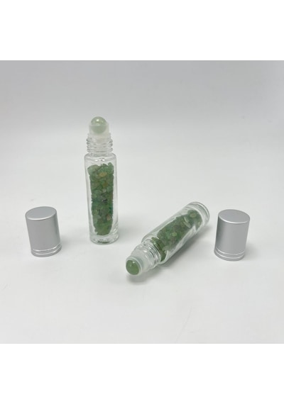 Yıldız Doğal Taş Sertifikalı A+nturin Doğal Taş Esans Şişesi + Roller Masaj Aleti 10 ML