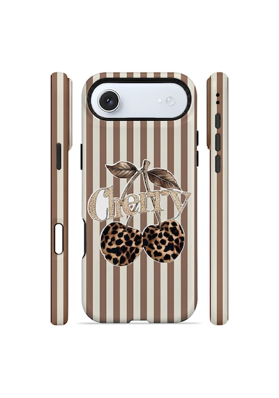 Velvoria Valestra Cherry Leopar Apple Apple iPhone Uyumlu 17 Air Magsafe Koruma Kılıfı Valestra Magline - Cherry Leopar