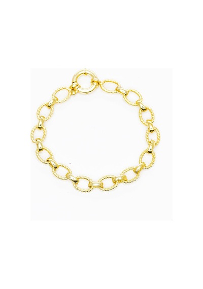 Gold Renk Halloy Model 925 Ayar Gümüş Kadın Bileklik