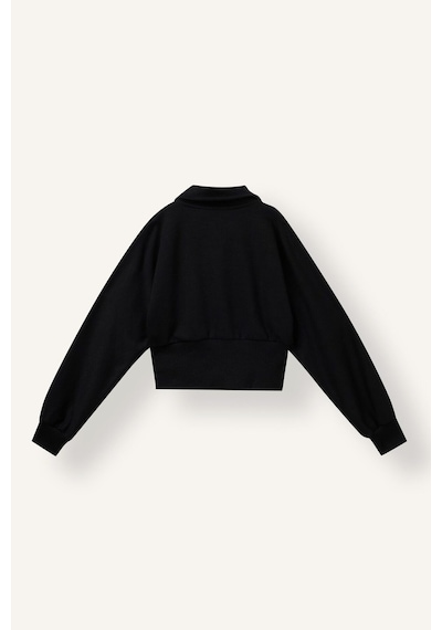Defacto Fermuarlı Dik Yaka Crop Basic Hırka Kız Çocuk I8351a826wnbk81 Siyah-bk81
