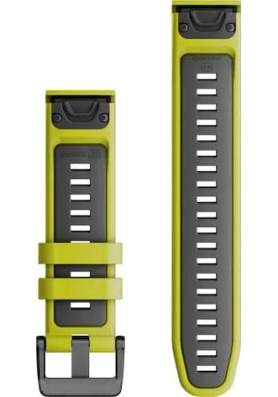 Garmin Quickfit 22 Elektrik Yeşili Grafit Silikon Saat Kordonu Araçsız Kolay Değişim Akıllı Saat Ve Bileklik Aksesuarları