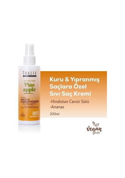 Thalia Ananas & Coconut Özlü Kuru & Yıpranmış Saçlara Özel Sıvı Saç Kremi 200ml