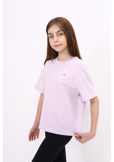 Toontoy Kids Toontoy Kız Çocuk Göğüsü S Baskılı Tişört Açık Lila