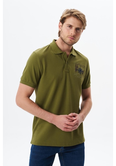 AR-MA Arma Erkek Regular Fit Baskılı % 100 Pamuk Pike Polo Yaka Tişört Y29374356202 Yeşil