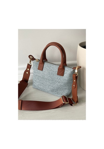 Nura Collection Gri-taba Hasır Kadın Mini Mektup Model El Ve Omuz Çantası Gri - 851608308 Gri