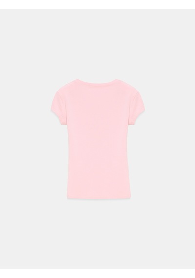 DİLVİN 32799 V Yaka Top-toz Pembe
