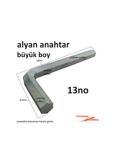 Alyan Anahtar 13 No Tek Büyük Boy Allen Anahtar On Üçlük L Alyan