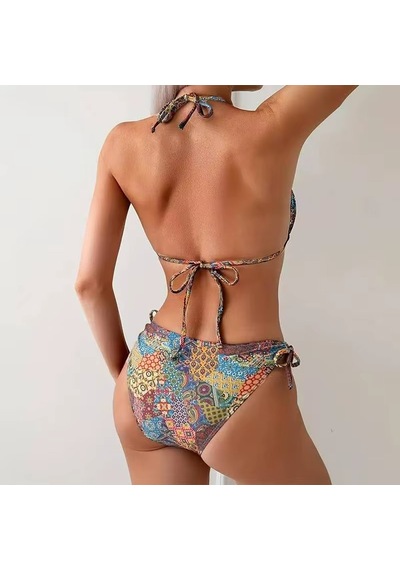 Ece's Design Kadın Amazon Desenli Bikini Takımı My1005 Çok Renkli