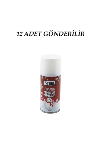 12 Adet Snow Party Spray Kar Spreyi 150ml Her Yüzeye Kar Efektli Yazı Yazma Standart