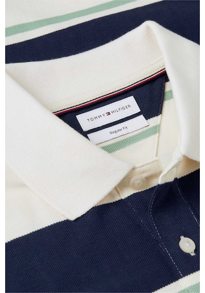 Tommy Hilfiger Varıed Roadmap Strıpe Reg Polo Erkek Mavi T-shirt - Mw0mw44325