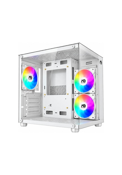 Orion Cube 3x Tuştan Değişen Rgb Fanlı M-atx Boş Bilgisayar Kasası Beyaz