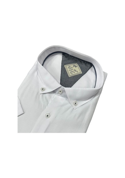 Eren Style Linen Keten Klasik %100 Cotton Kısa Kollu Terletmeyen Gömlek Beyaz