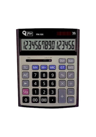 Pin 106 16 Hane Masaüstü Hesap Makinesi Çok Renkli